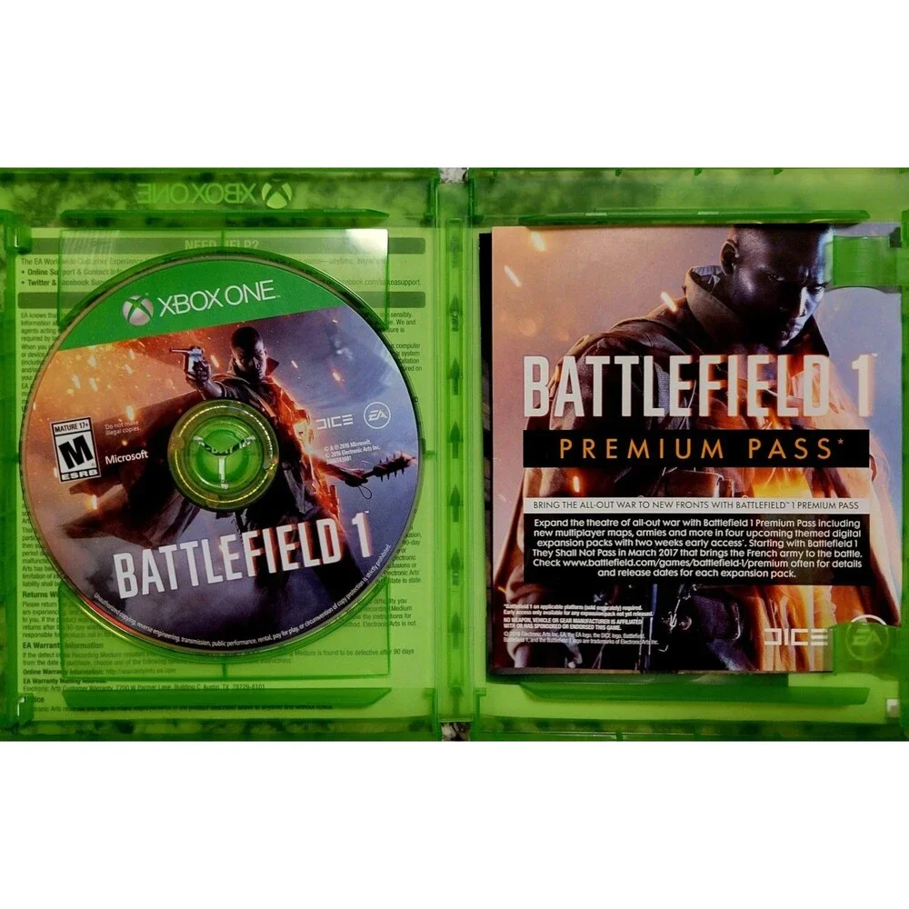 XBOX ONE:Battlefield 1,CIB,MANUAL,TESTED,CLN DISC,LN COND, FAST SHIPPING
